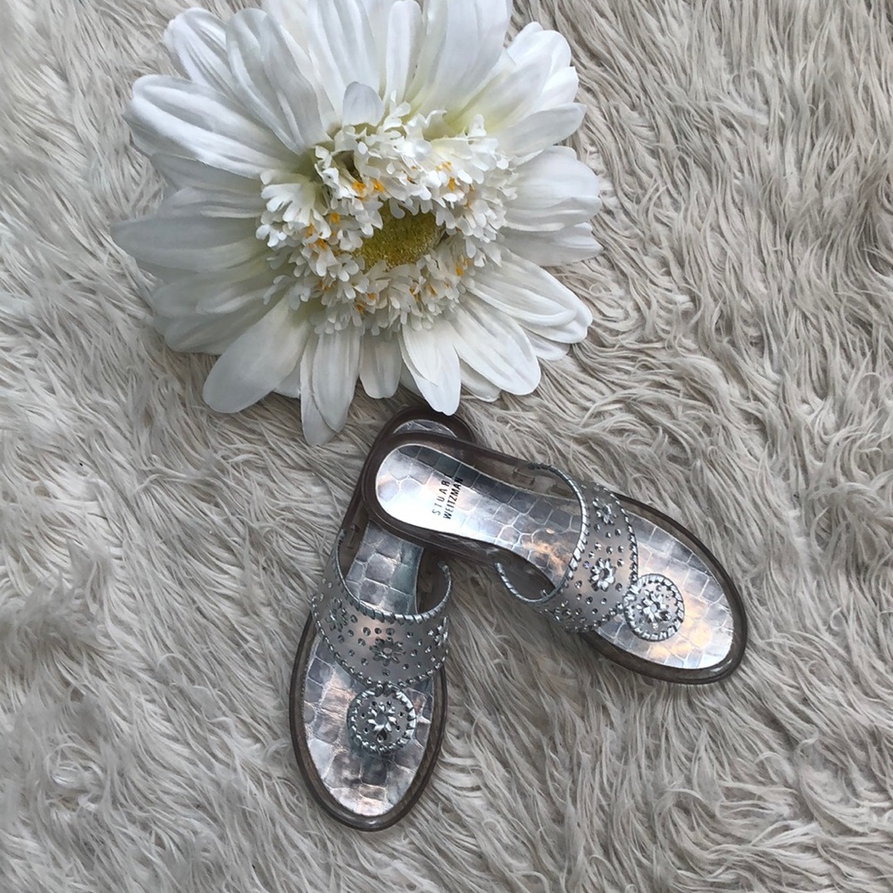 Stuart Weitzman Glittery Flip Flops